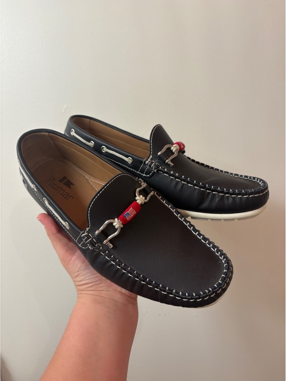 Riomar Men's The Navy Waterman Genuine Leather Slip On Loafers Shoes Size 11  44